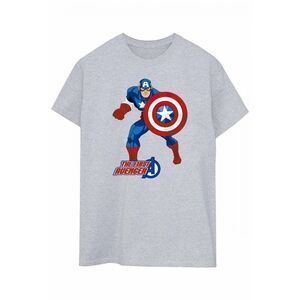 Captain America Womens/Ladies The First Avenger Boyfriend T-Shirt / Sports Grey/